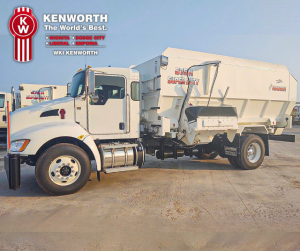 (1) - K7008 - 2021 Kenworth T370 HARSH 575H Super-Duty Commercial Feed Mixer Truck